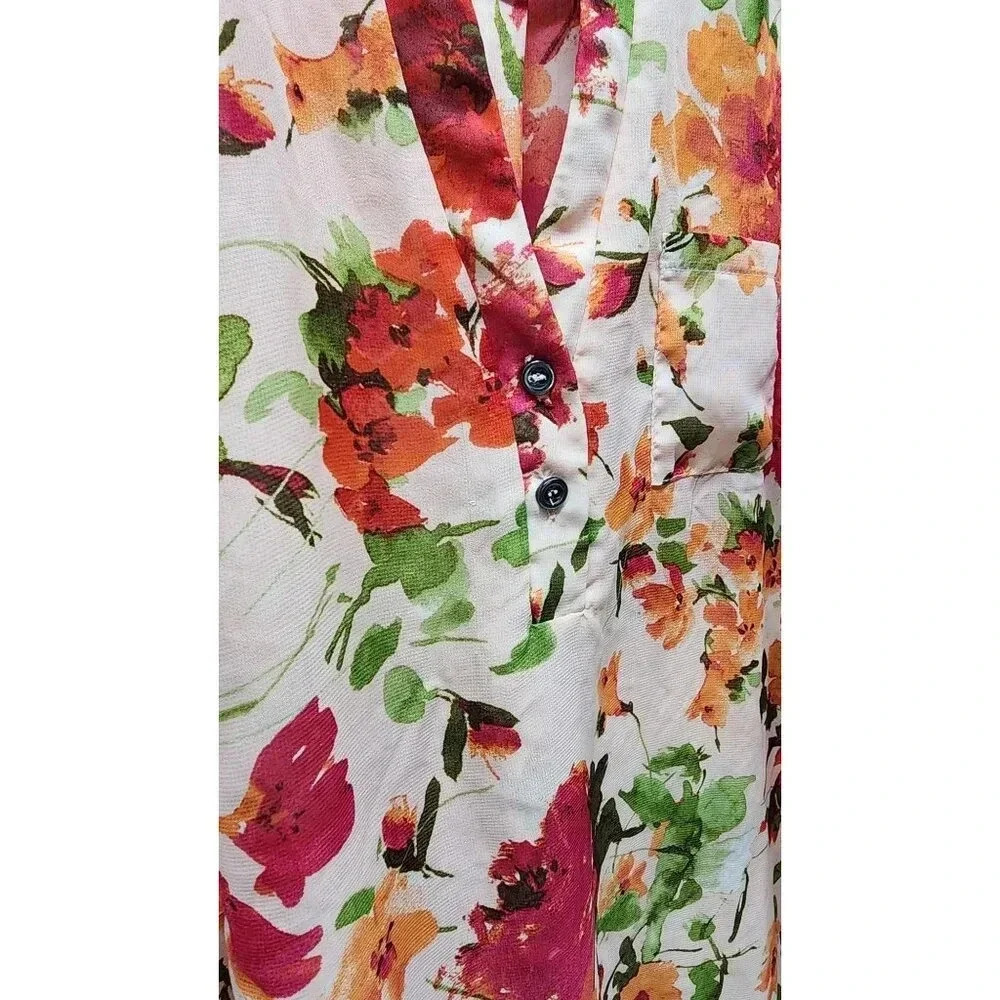 Ultra Flirt Sleeveless Floral Sheer Shirt - Picture 5 of 10